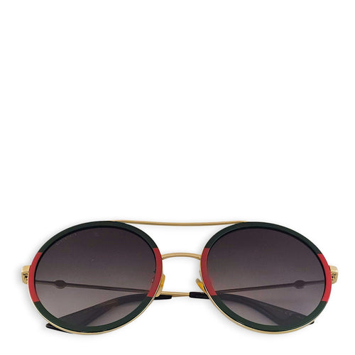 GG Green/Red Sunglasses, Gold hardware