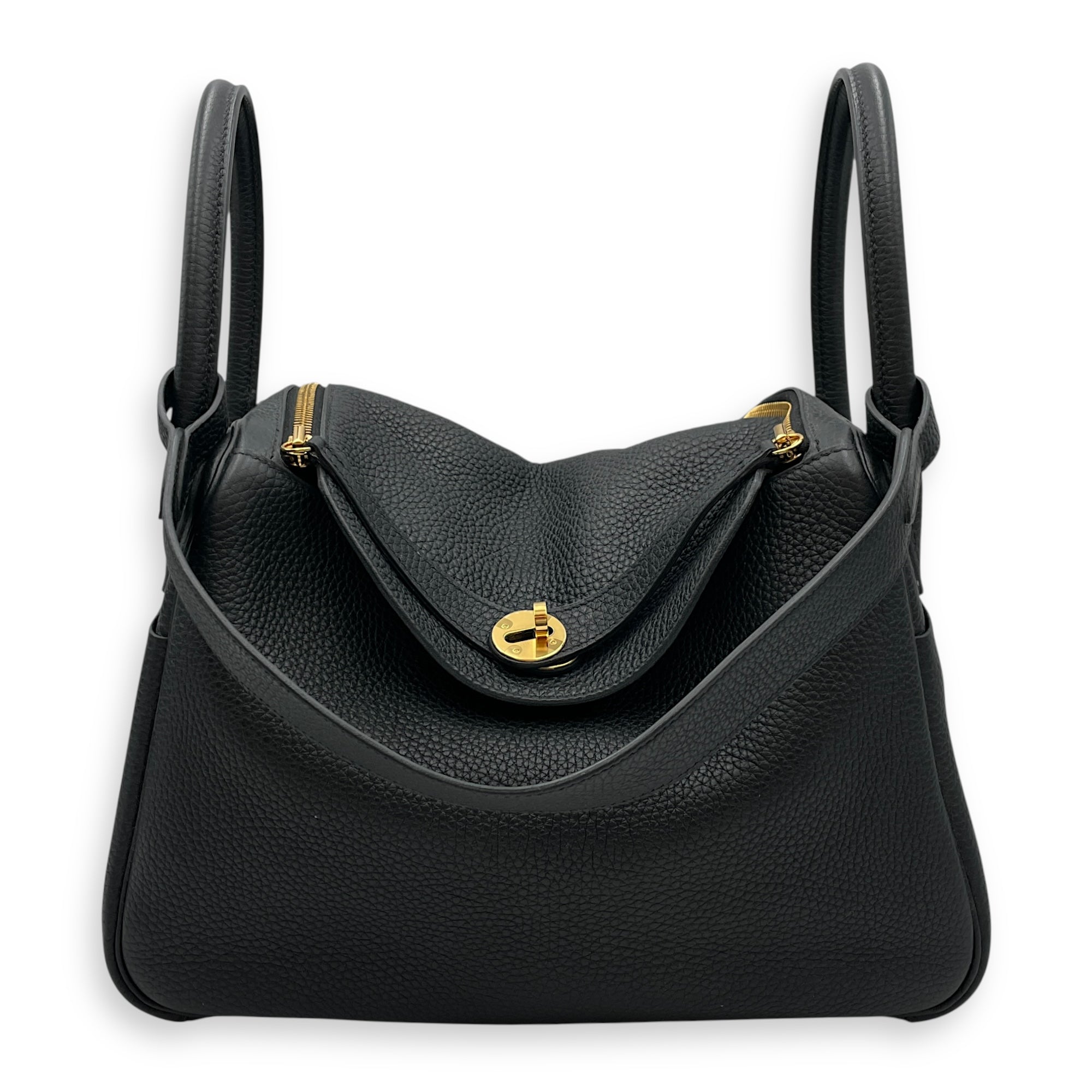 Lindy 30 Black in Clemence, Gold hardware