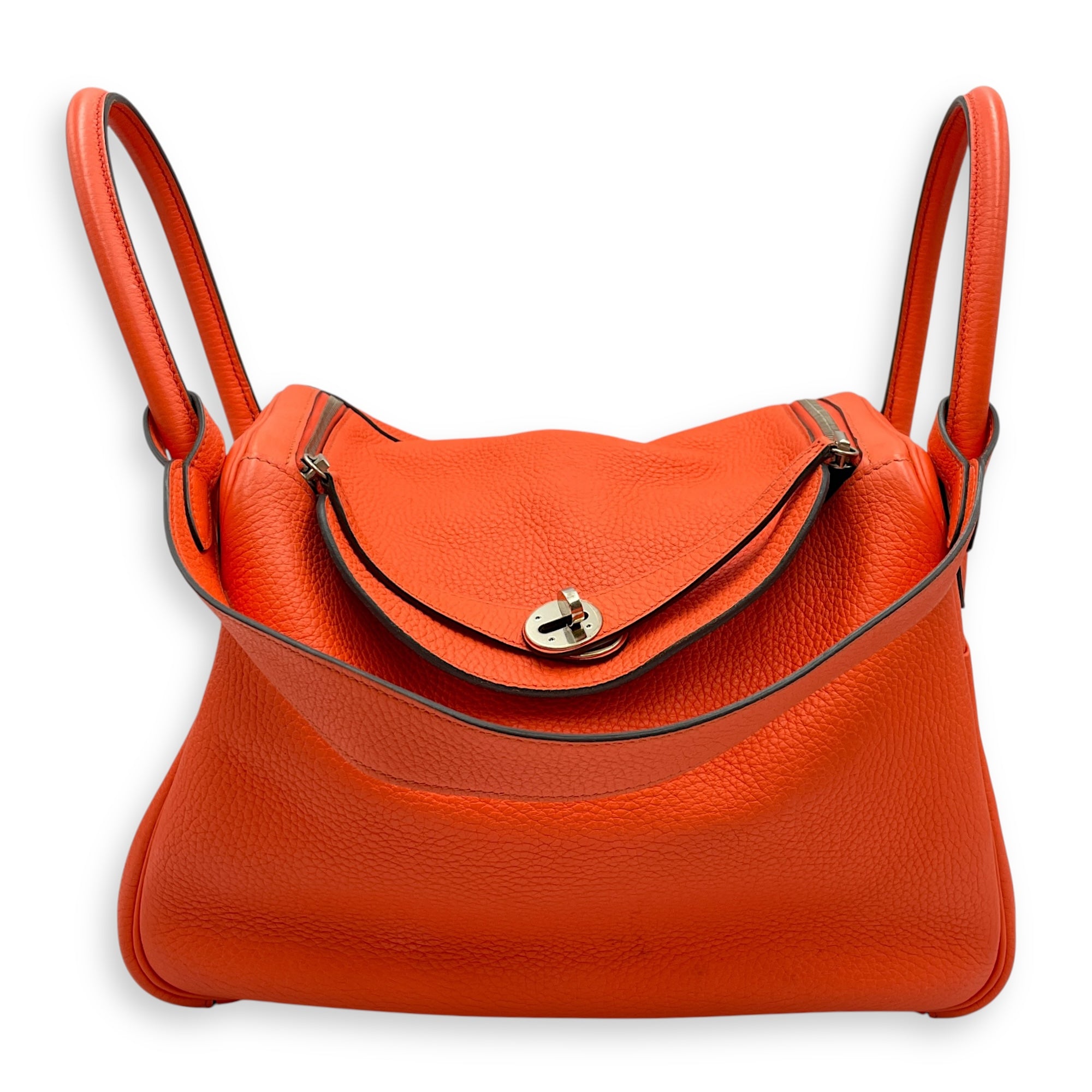 Lindy Verso 30 Orange Poppy/Bordeaux in Clemence, Palladium hardware