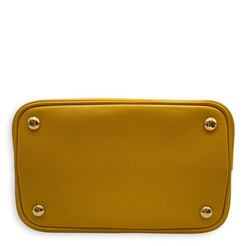 Panier Yellow Bucket Bag in Saffiano Leather, Gold hardware