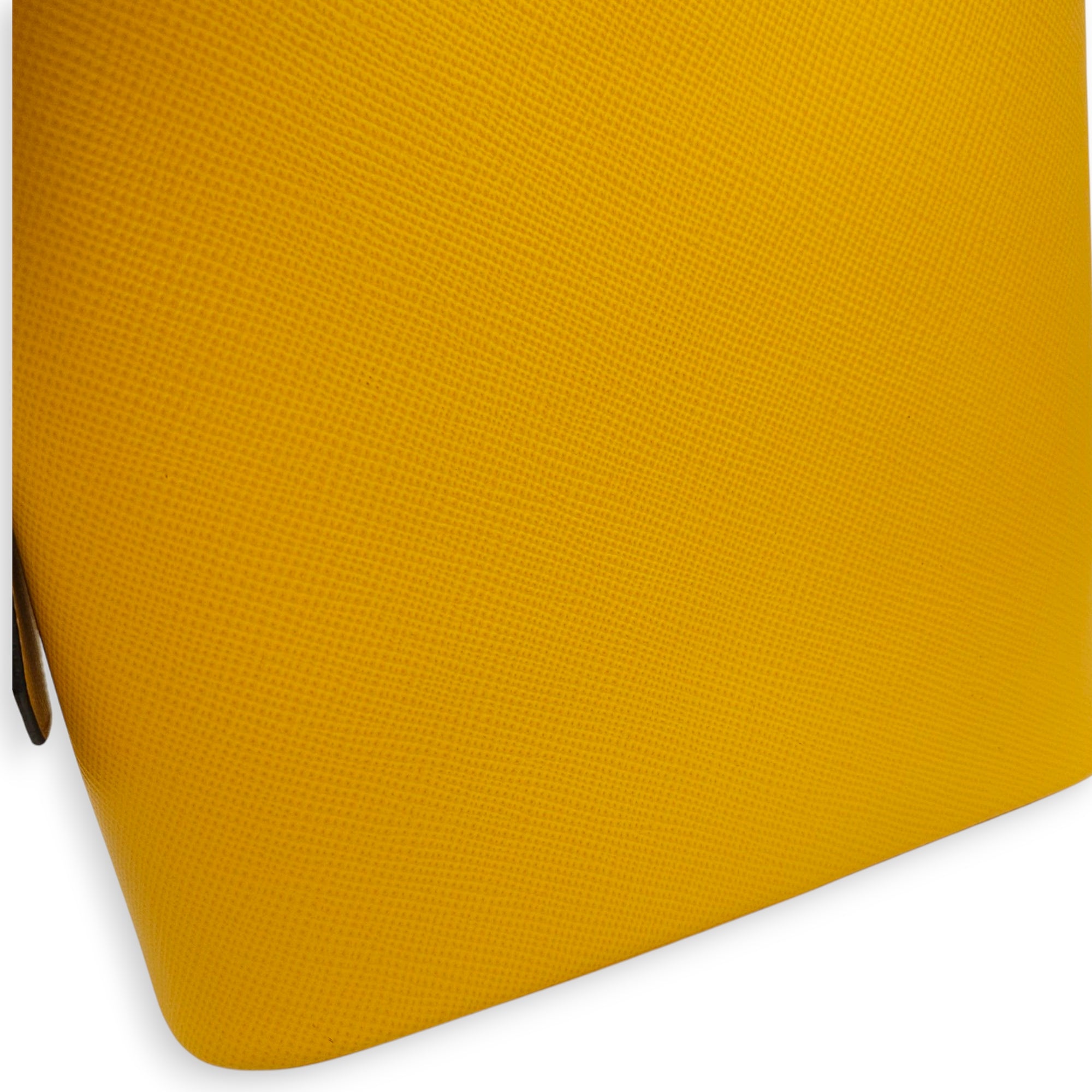 Panier Yellow Bucket Bag in Saffiano Leather, Gold hardware