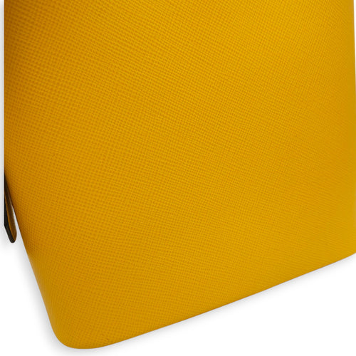 Panier Yellow Bucket Bag in Saffiano Leather, Gold hardware