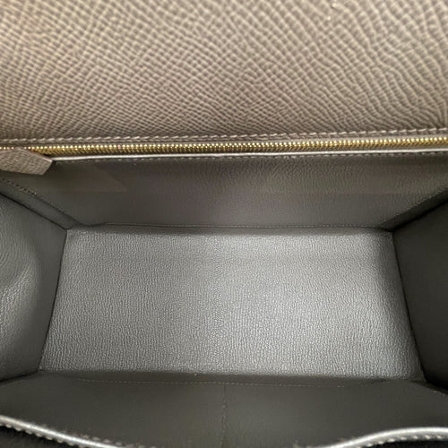 Sellier Kelly 28 Gris Etain in Epsom, Gold hardware