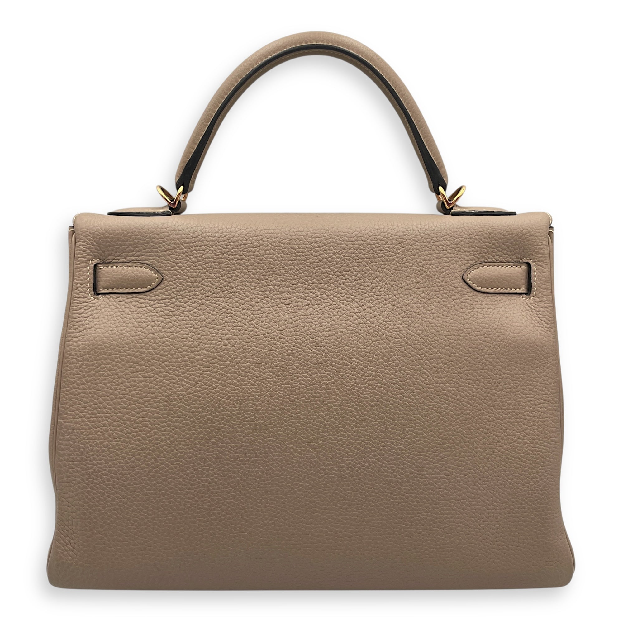 Kelly 32 Gris Tourterelle in Togo, Gold hardware