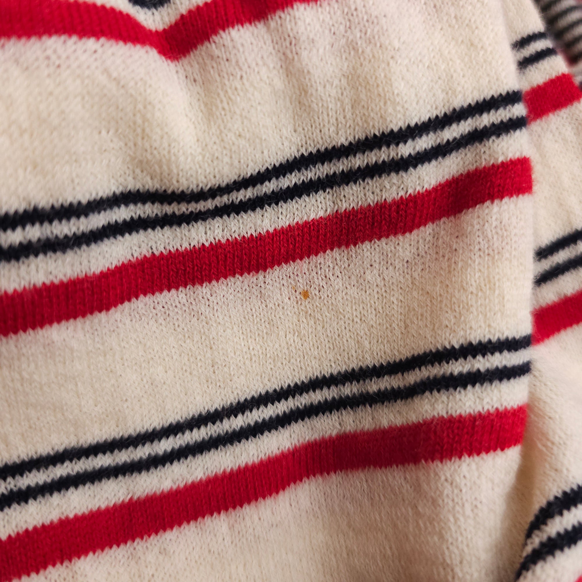 CC Striped Dress 38 White/Red/Black Ready-To-Wear in Wool