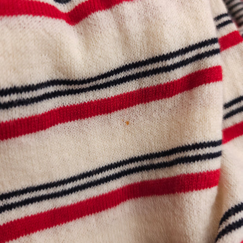 CC Striped Dress 38 White/Red/Black Ready-To-Wear in Wool