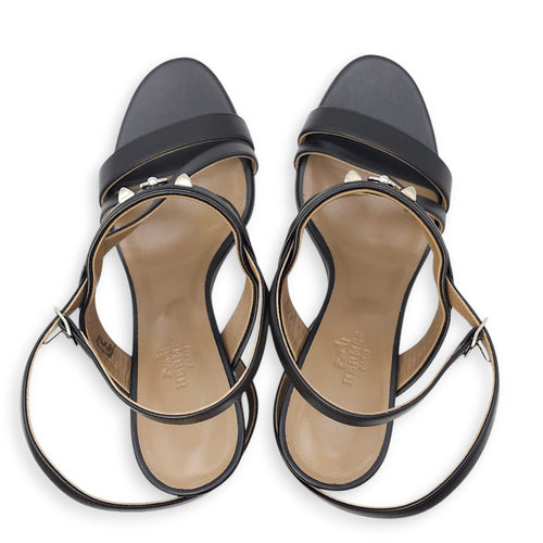 Antigone 38 Black Sandal in Calfskin, Palladium hardware