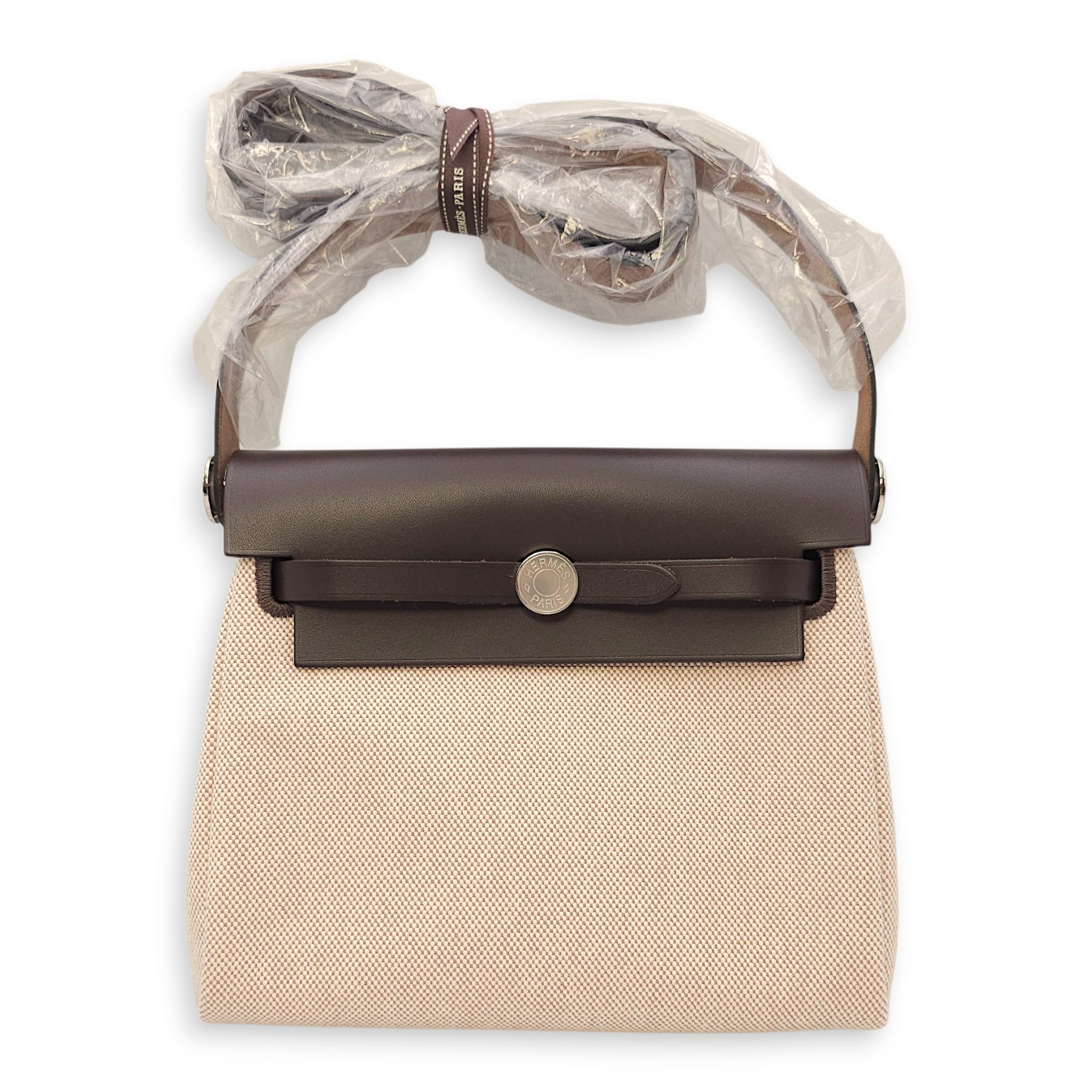 Herbag 20 Ebene/Ecru-Beige in Vache Hunter/Toile, Palladium hardware