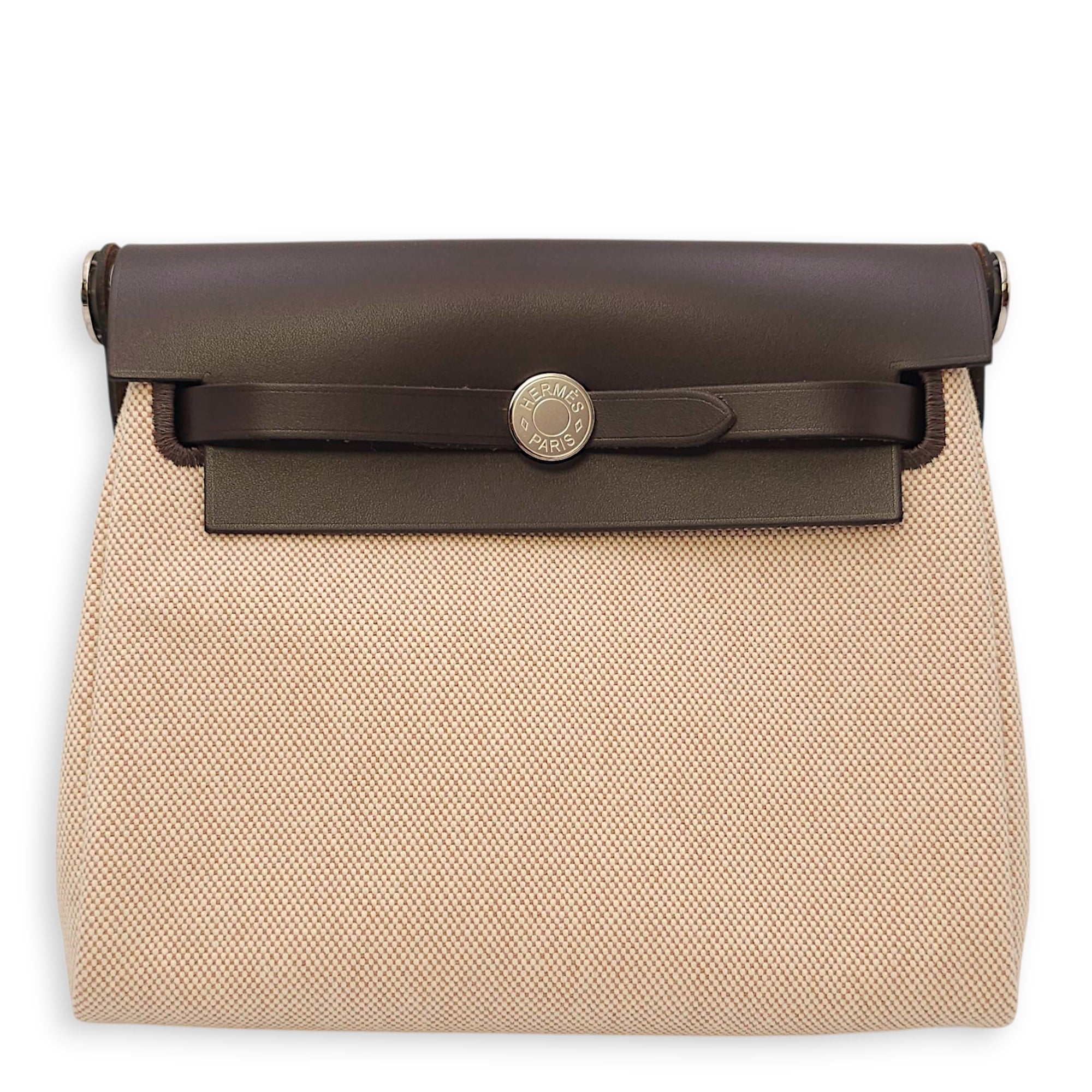 Herbag 20 Ebene/Ecru-Beige in Vache Hunter/Toile, Palladium hardware