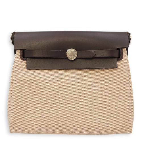 Herbag 20 Ebene/Ecru-Beige in Vache Hunter/Toile, Palladium hardware