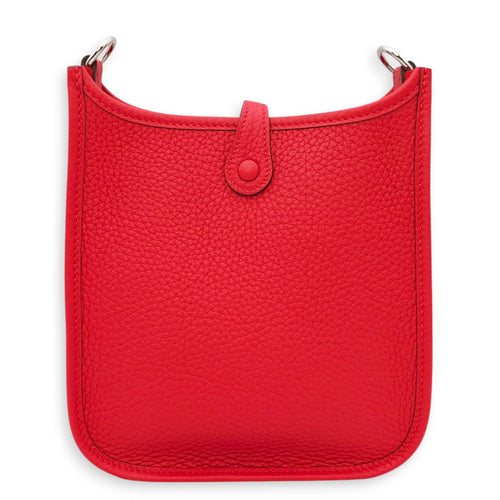 Evelyne (Short Strap) Mini Rouge Radieux in Clemence, Palladium hardware