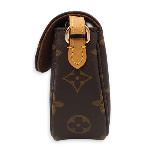 Monogram Brown Wallet on Chain in Canvas, Gold hardware