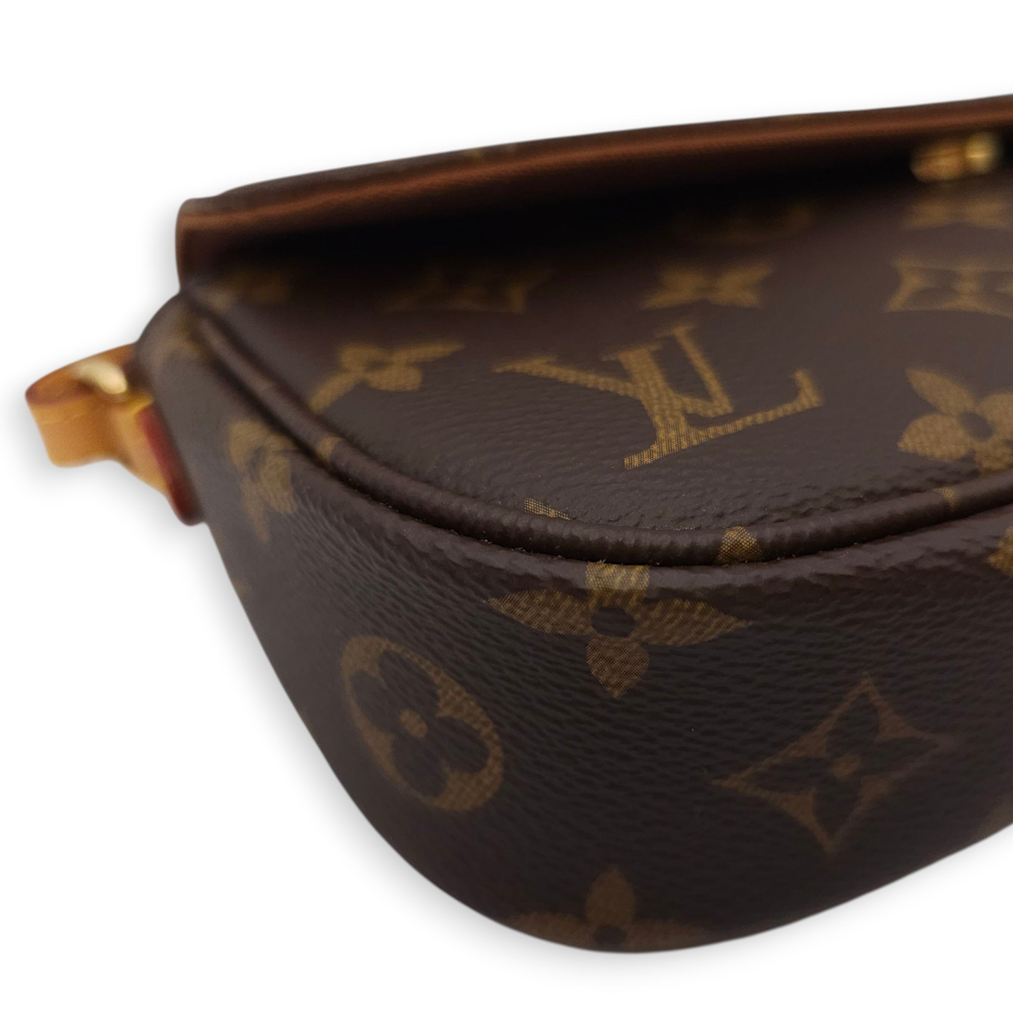 Monogram Brown Wallet on Chain in Canvas, Gold hardware