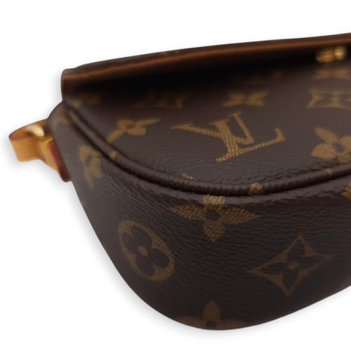 Monogram Brown Wallet on Chain in Canvas, Gold hardware