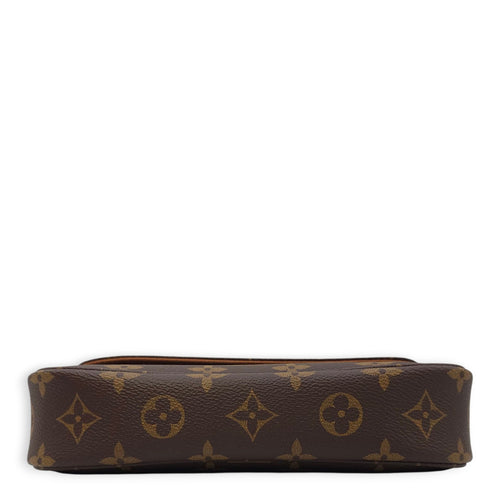 Monogram Brown Wallet on Chain in Canvas, Gold hardware