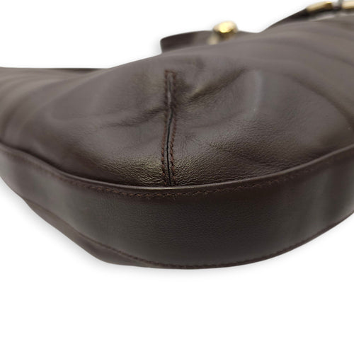 Panthere de Cartier Brown Shoulder Bag in Calfskin, Gold hardware