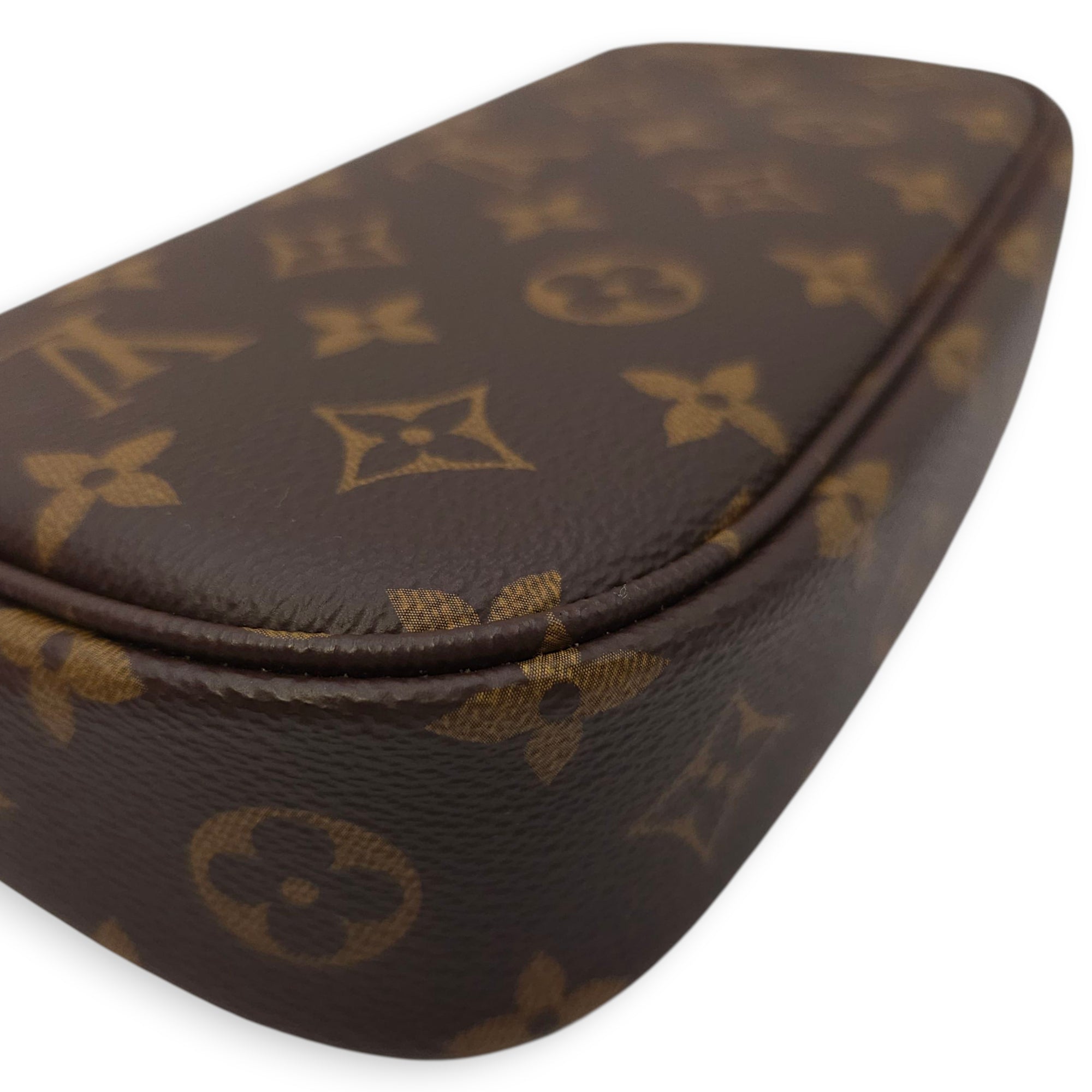 Monogram Brown Wallet on Chain in Canvas, Gold hardware