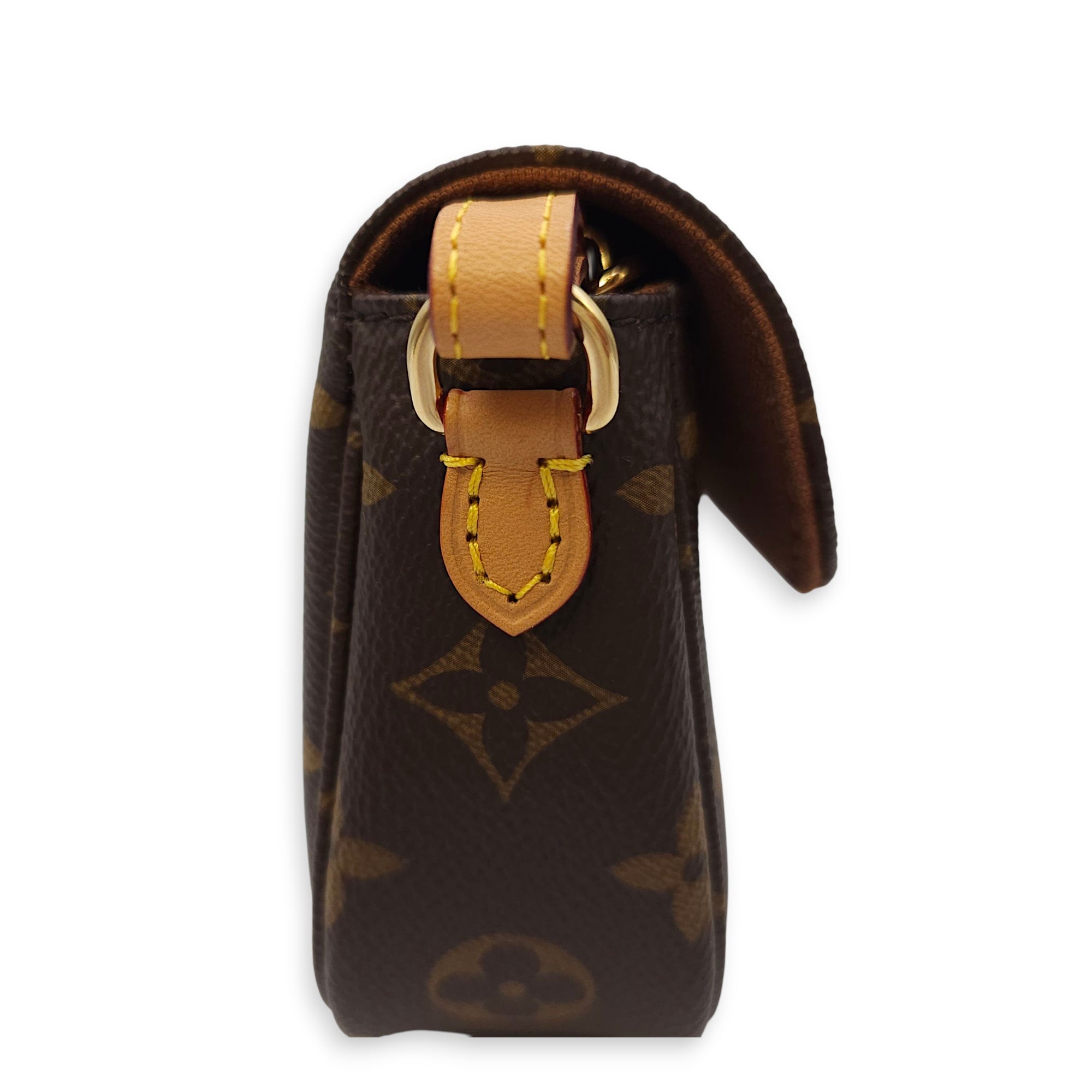 Monogram Brown Wallet on Chain in Canvas, Gold hardware