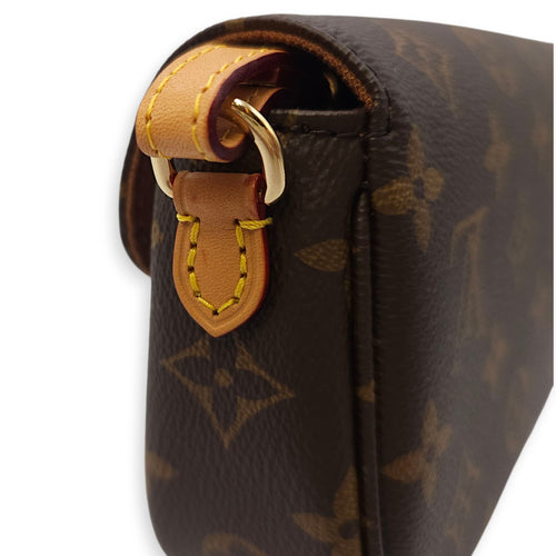 Monogram Brown Wallet on Chain in Canvas, Gold hardware