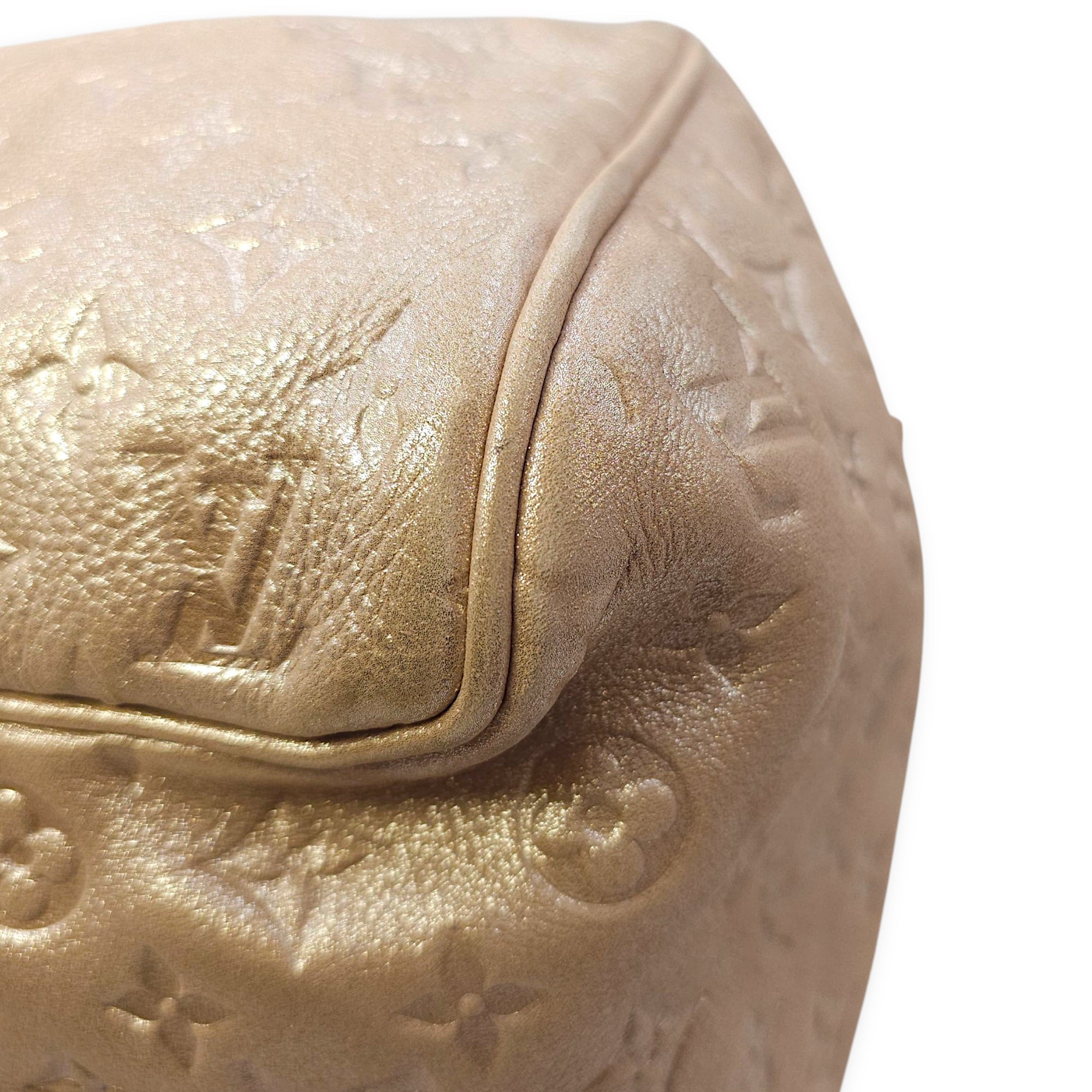 Monogram Shimmer Leather Limited Edition Pink Top Handle Bag , Silver hardware