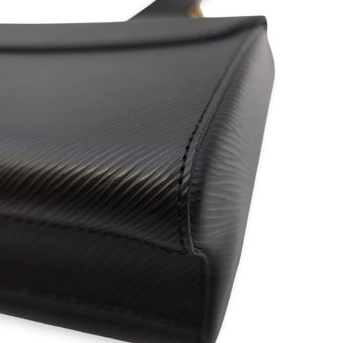 Owl Twist MM Black Crossbody Bag in Epi Leather, Gold hardware