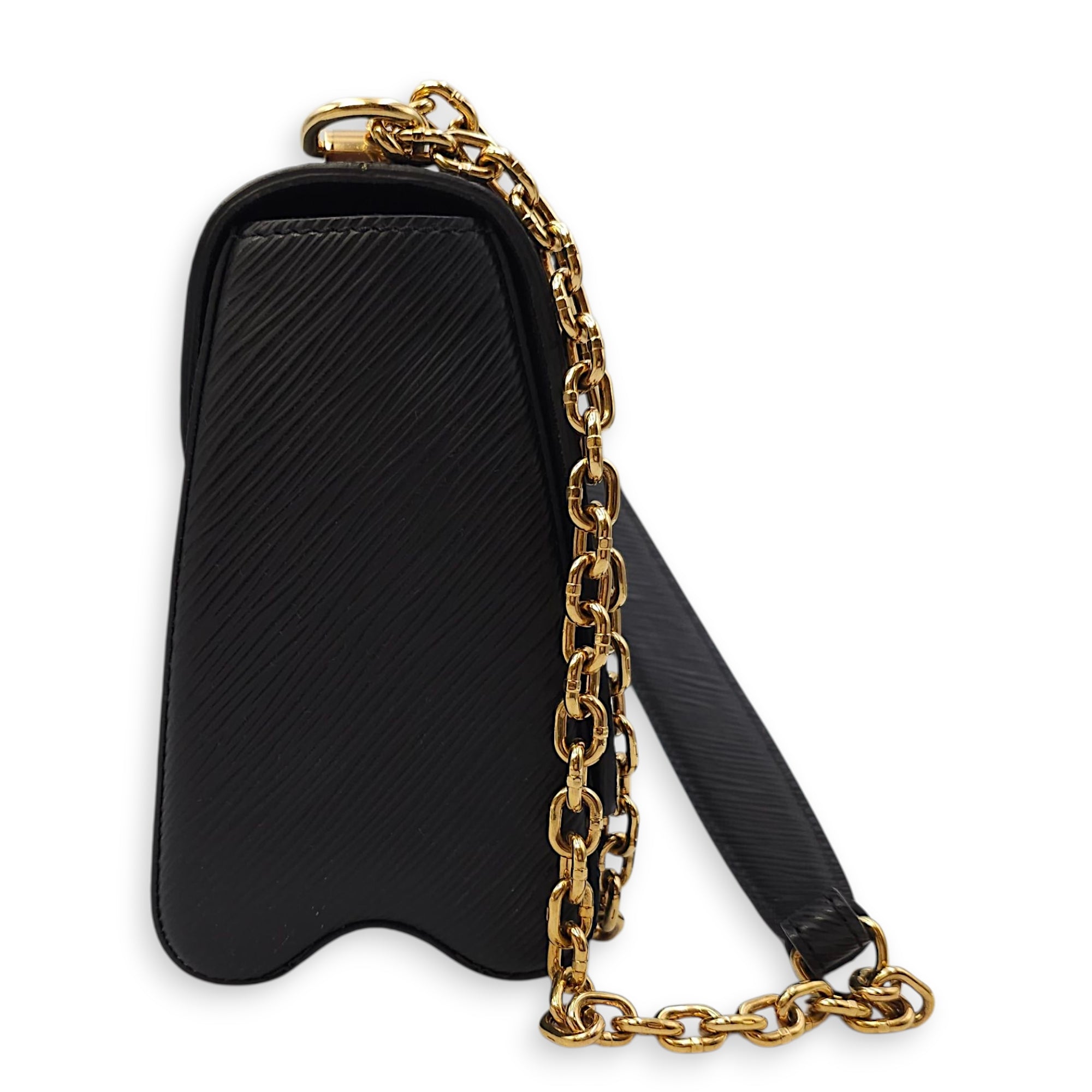 Owl Twist MM Black Crossbody Bag in Epi Leather, Gold hardware
