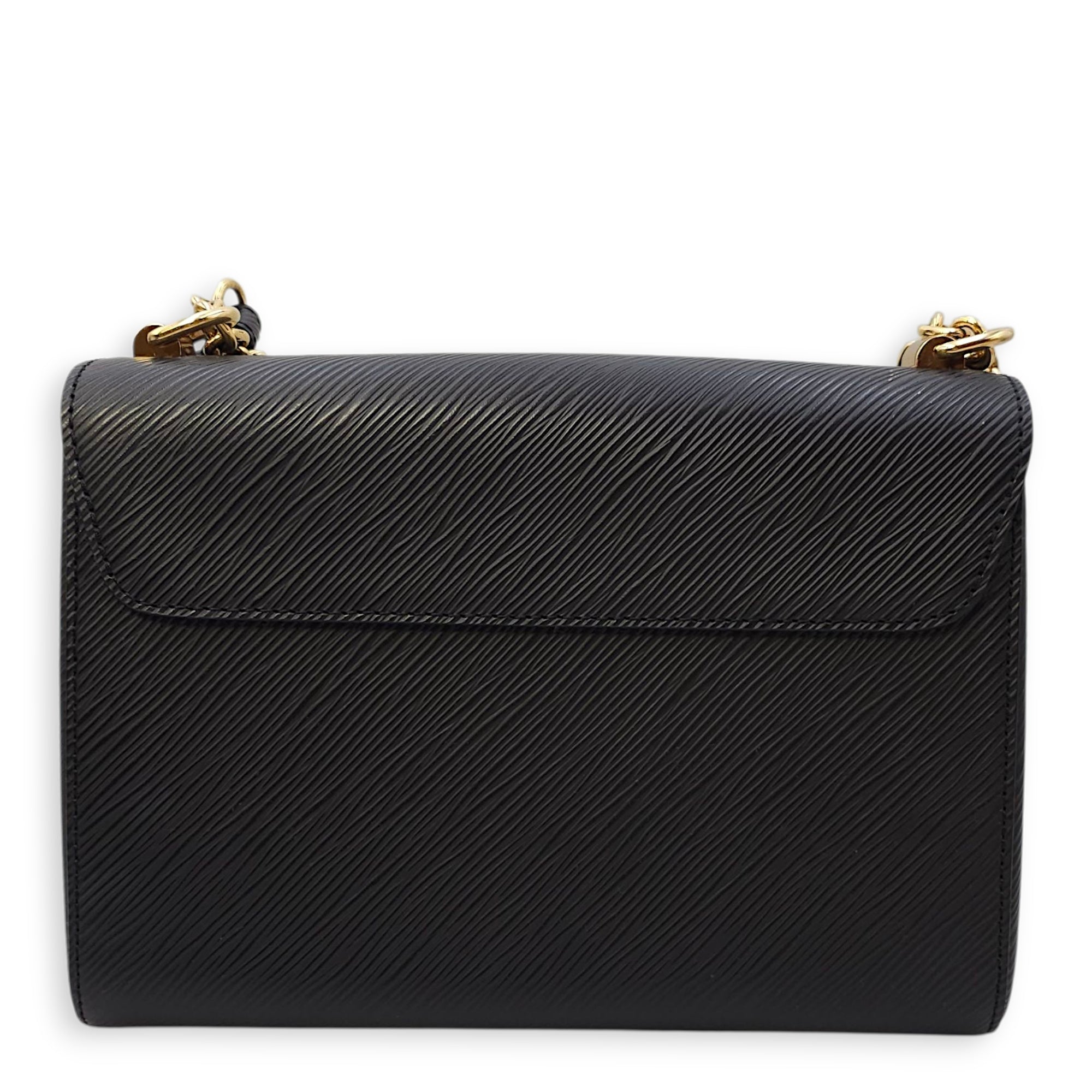 Owl Twist MM Black Crossbody Bag in Epi Leather, Gold hardware