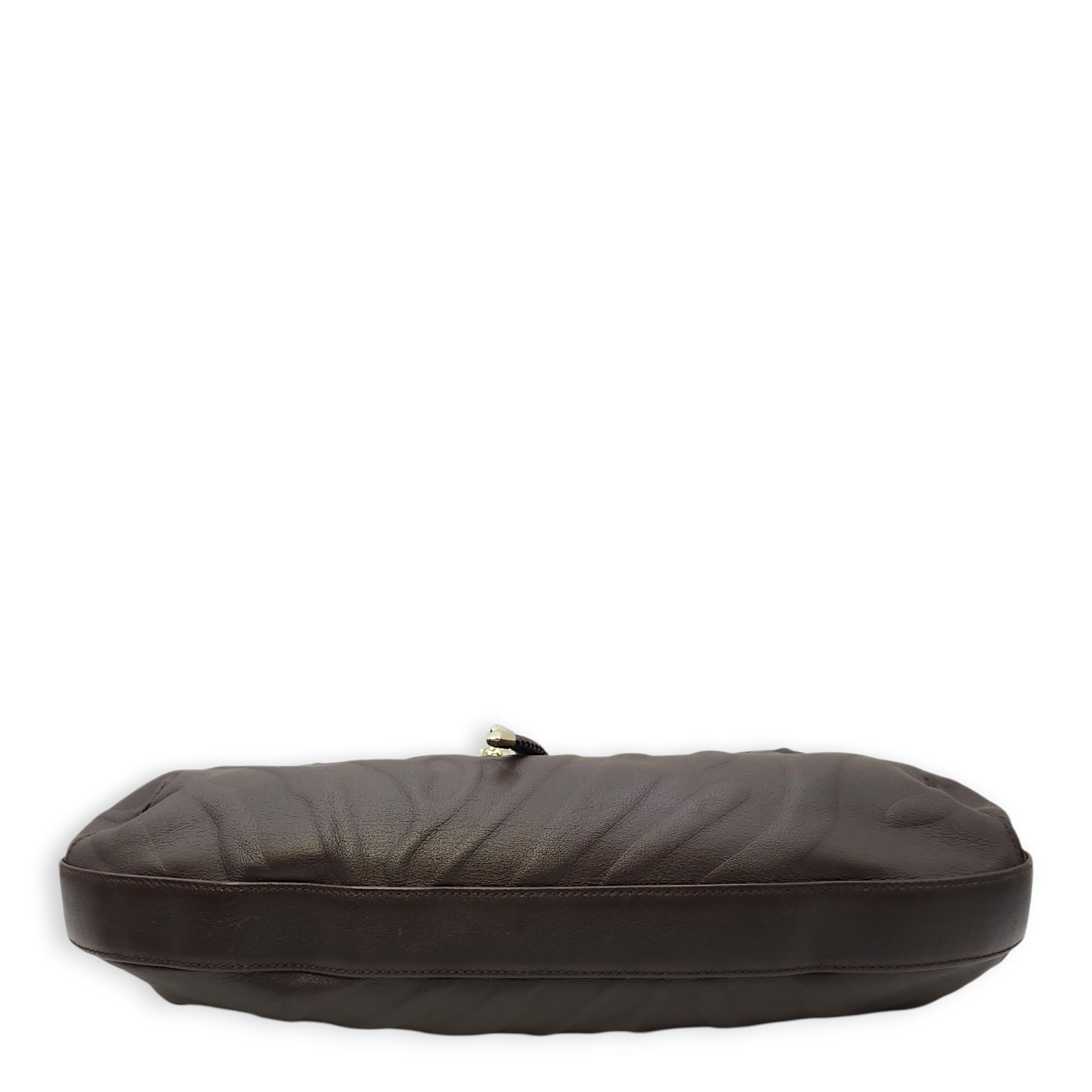 Panthere de Cartier Brown Shoulder Bag in Calfskin, Gold hardware