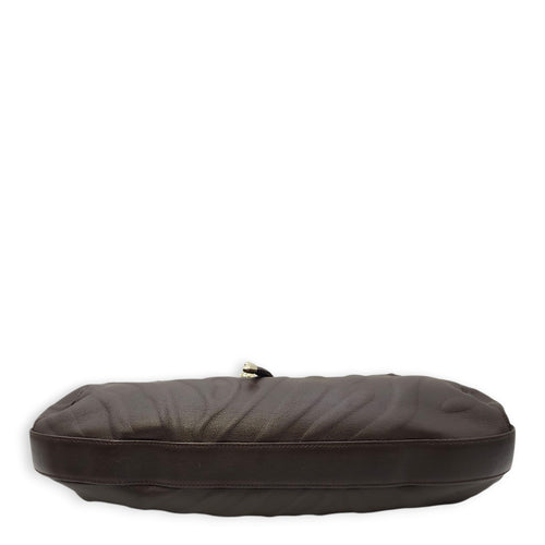 Panthere de Cartier Brown Shoulder Bag in Calfskin, Gold hardware