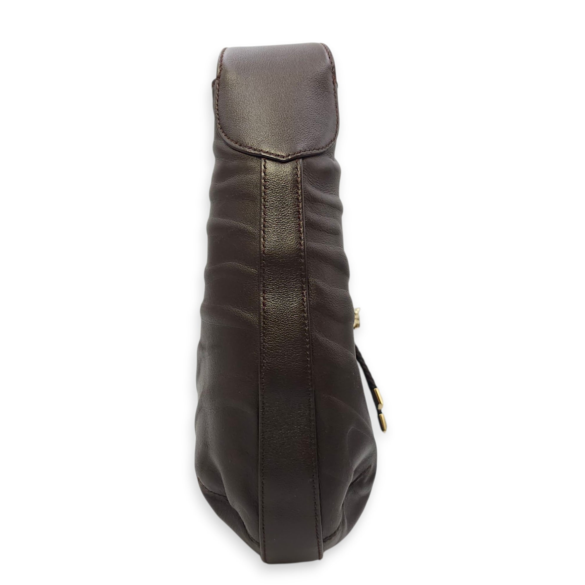 Panthere de Cartier Brown Shoulder Bag in Calfskin, Gold hardware