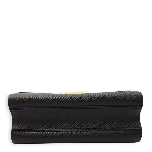 Owl Twist MM Black Crossbody Bag in Epi Leather, Gold hardware