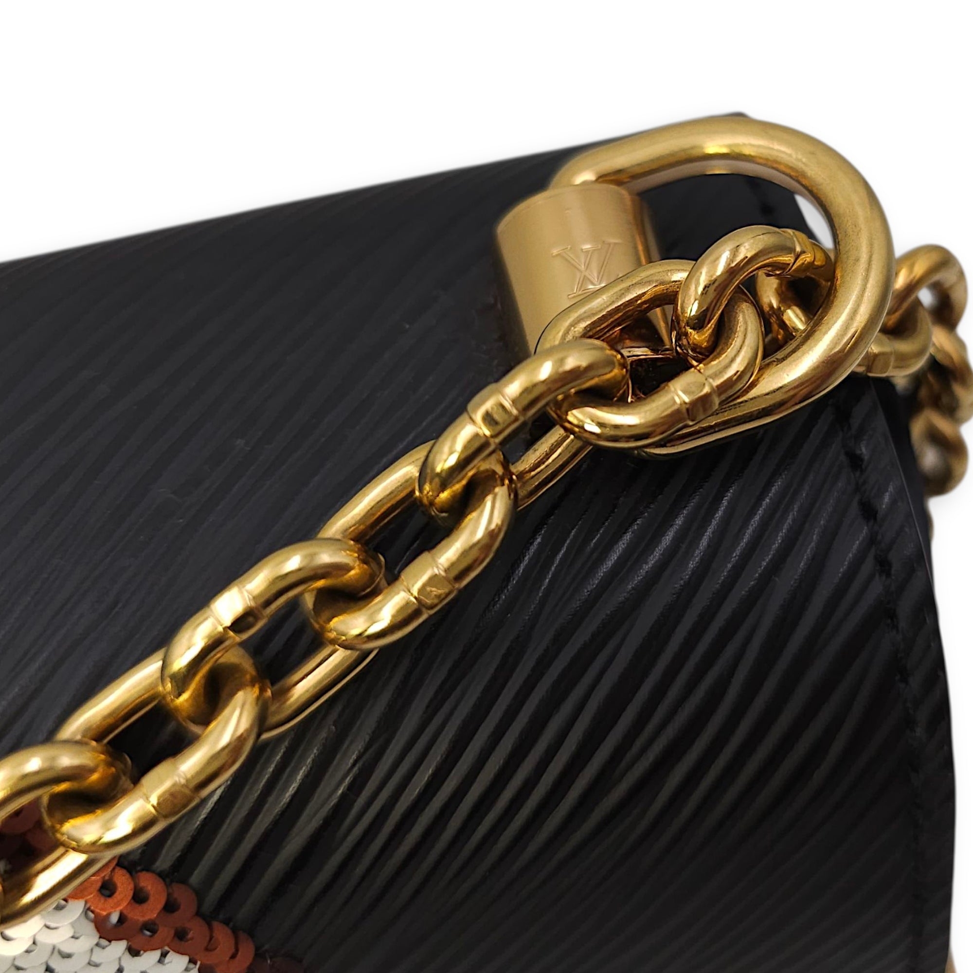 Owl Twist MM Black Crossbody Bag in Epi Leather, Gold hardware