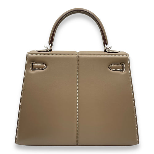 Padded Sellier Kelly 25 Etoupe in Swift, Palladium hardware