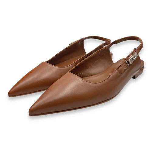 Lovely 37 Gold Slingback in Evercolor, Palladium hardware