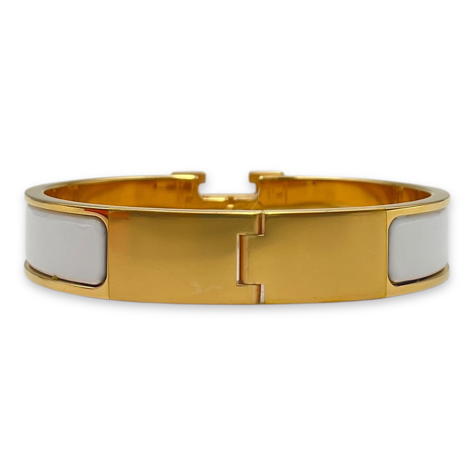 Clic H PM White Bracelet, Gold hardware