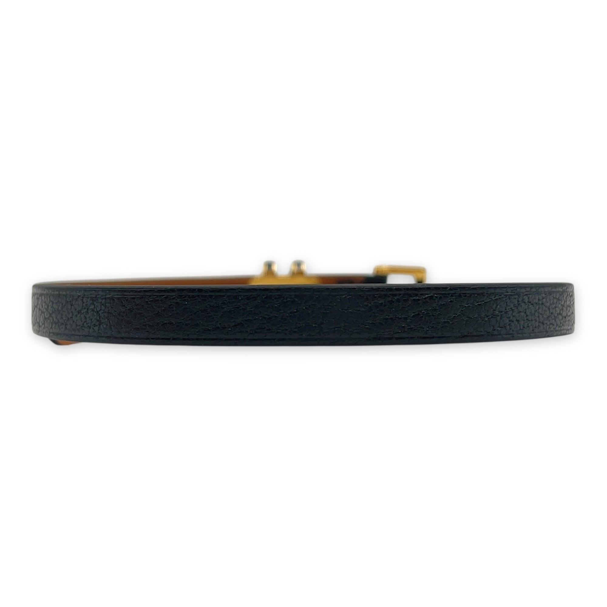 Pop H Double Tour T2 Black Bracelet in Chevre Chamkila, Gold hardware