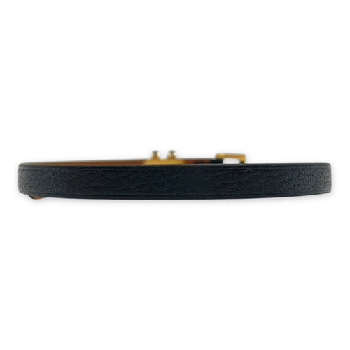 Pop H Double Tour T2 Black Bracelet in Chevre Chamkila, Gold hardware