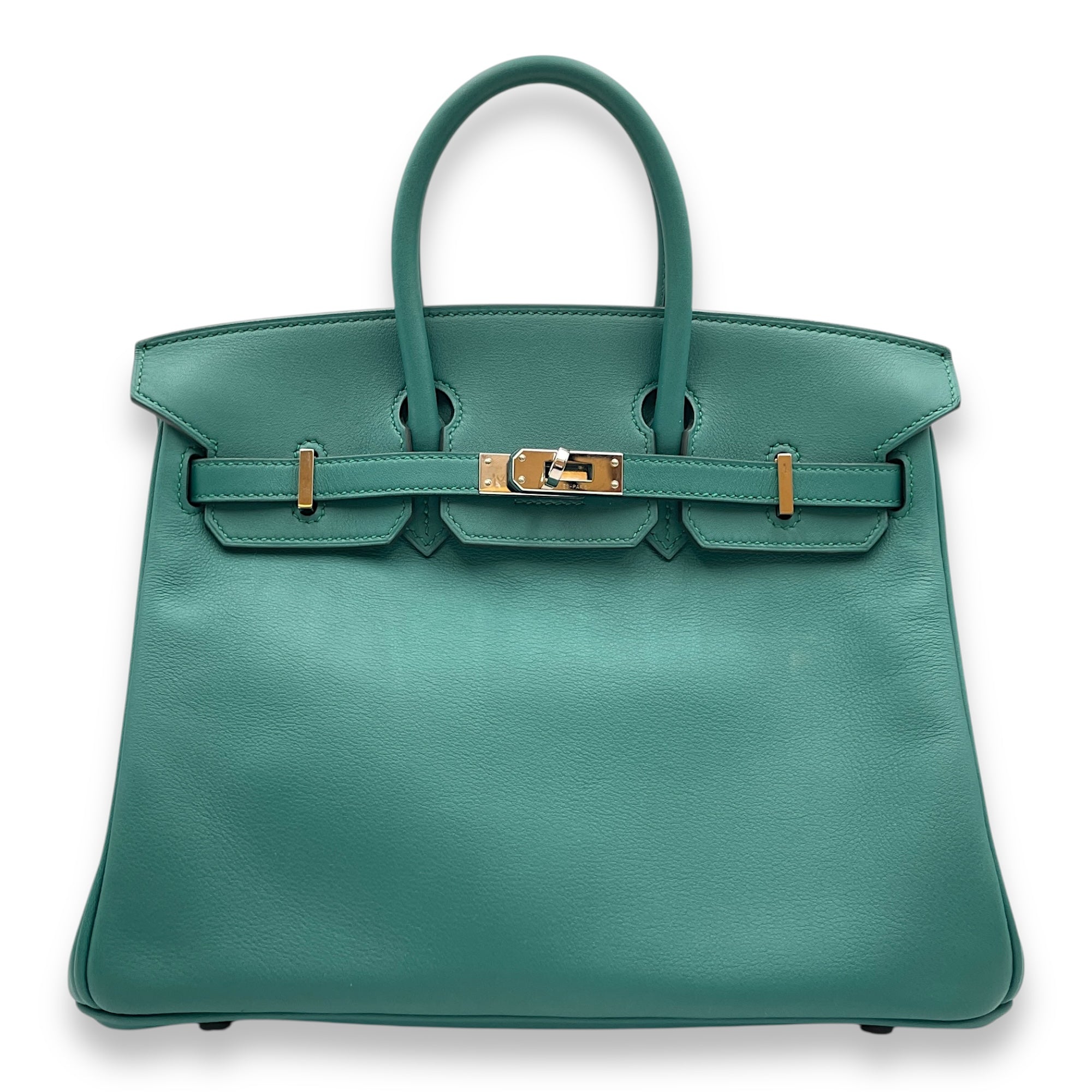 Birkin 25 Malachite in Swift, Palladium hardware