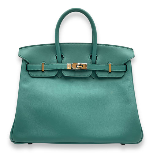 Birkin 25 Malachite in Swift, Palladium hardware