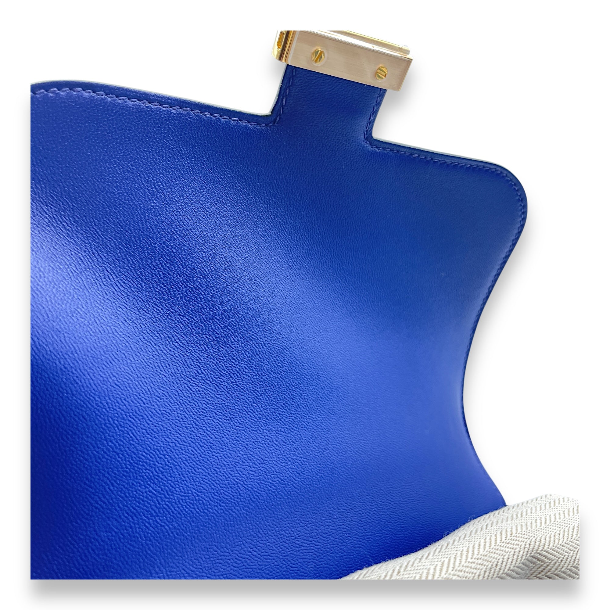 Constance 18 Blue Electric in Tadelakt, Gold hardware