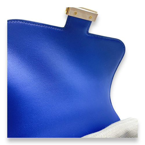 Constance 18 Blue Electric in Tadelakt, Gold hardware