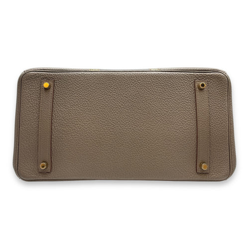 Birkin 35 Etain/Graphite/Gris Fonce in Clemence/Lizard, Permabrass hardware