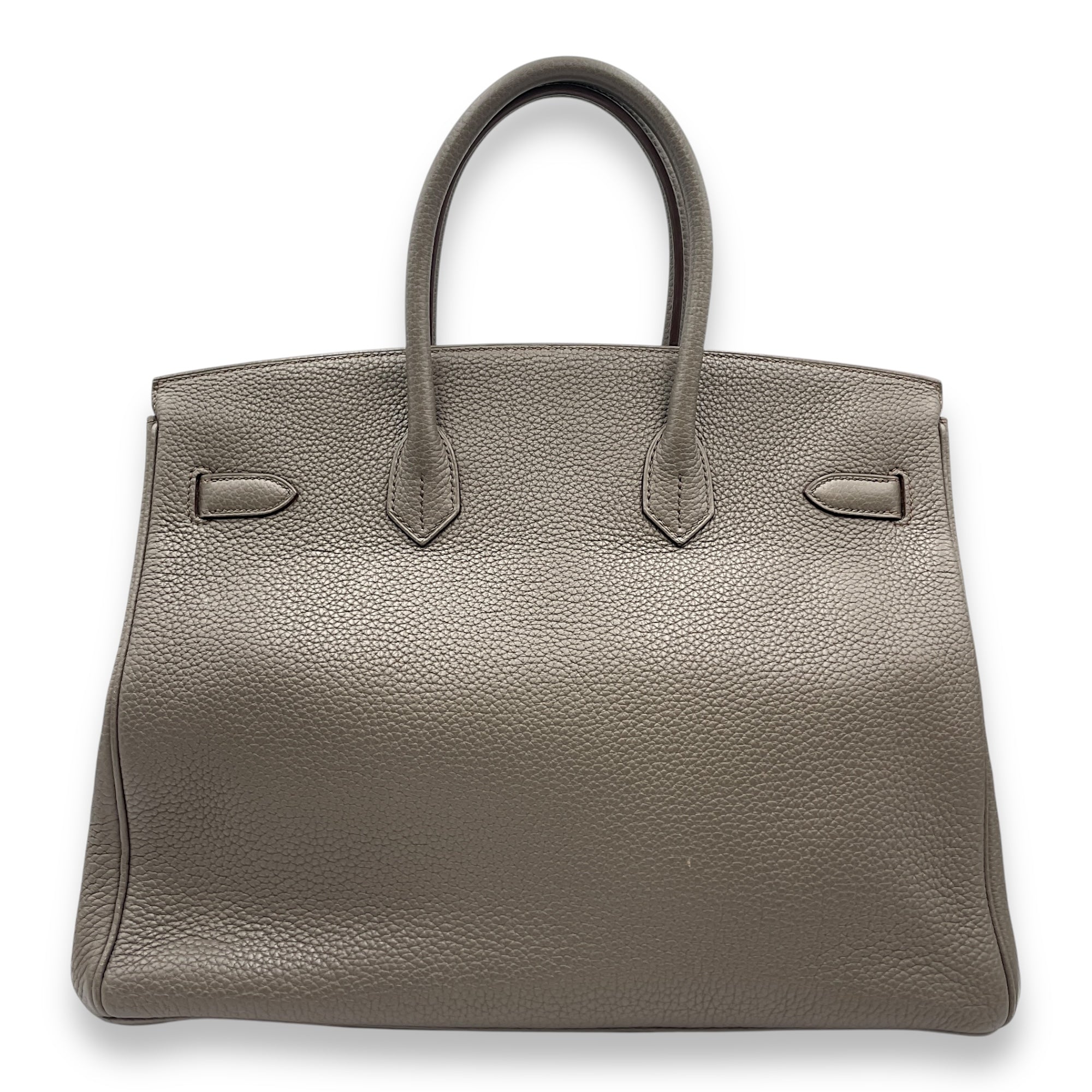 Birkin 35 Etain/Graphite/Gris Fonce in Clemence/Lizard, Permabrass hardware
