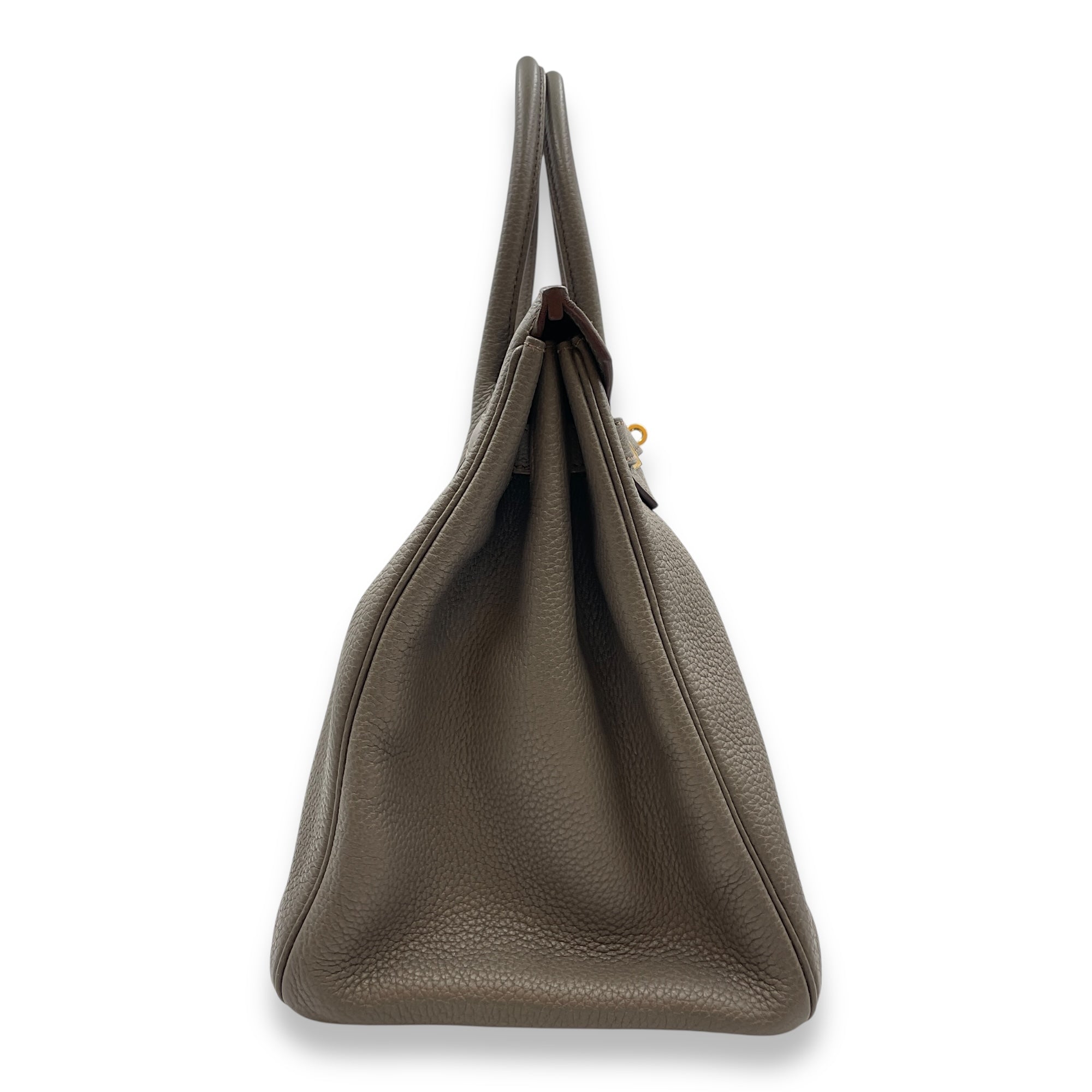 Birkin 35 Etain/Graphite/Gris Fonce in Clemence/Lizard, Permabrass hardware