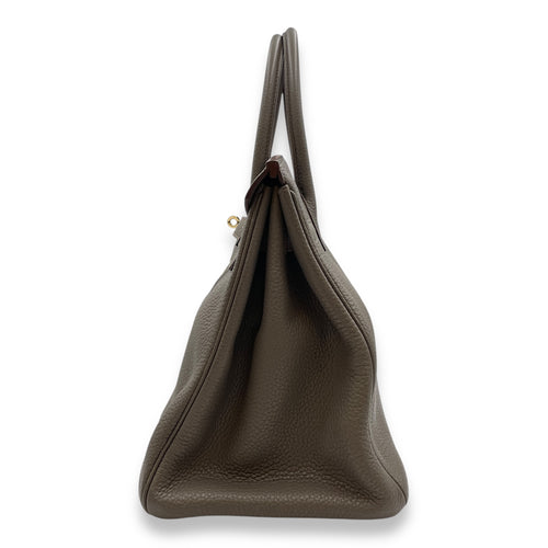 Birkin 35 Etain/Graphite/Gris Fonce in Clemence/Lizard, Permabrass hardware