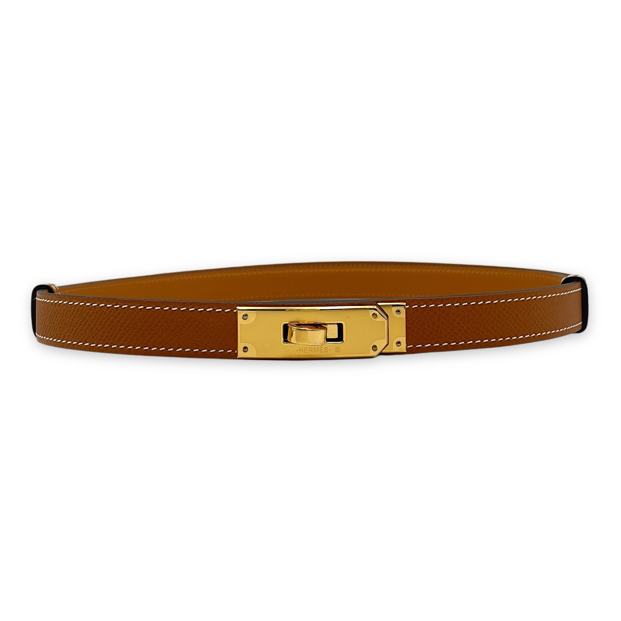 Kelly Pocket Teddy 18 Gold Belt in Epsom, Gold hardware