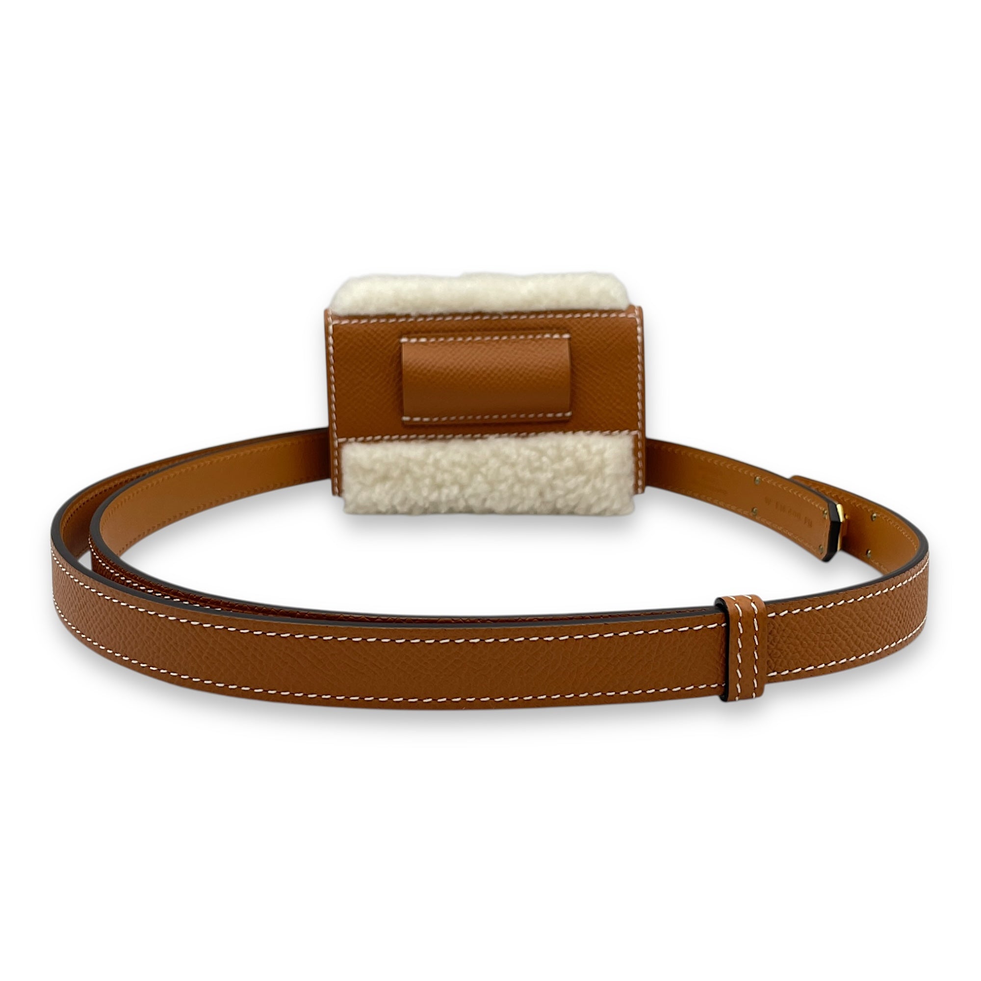 Kelly Pocket Teddy 18 Gold Belt in Epsom, Gold hardware