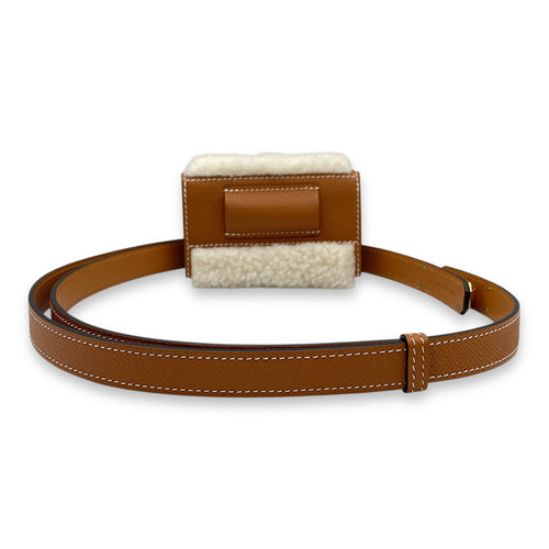 Kelly Pocket Teddy 18 Gold Belt in Epsom, Gold hardware