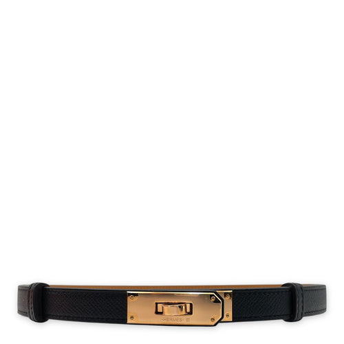 Kelly 18 Black Belt in Epsom, Rose Gold hardware