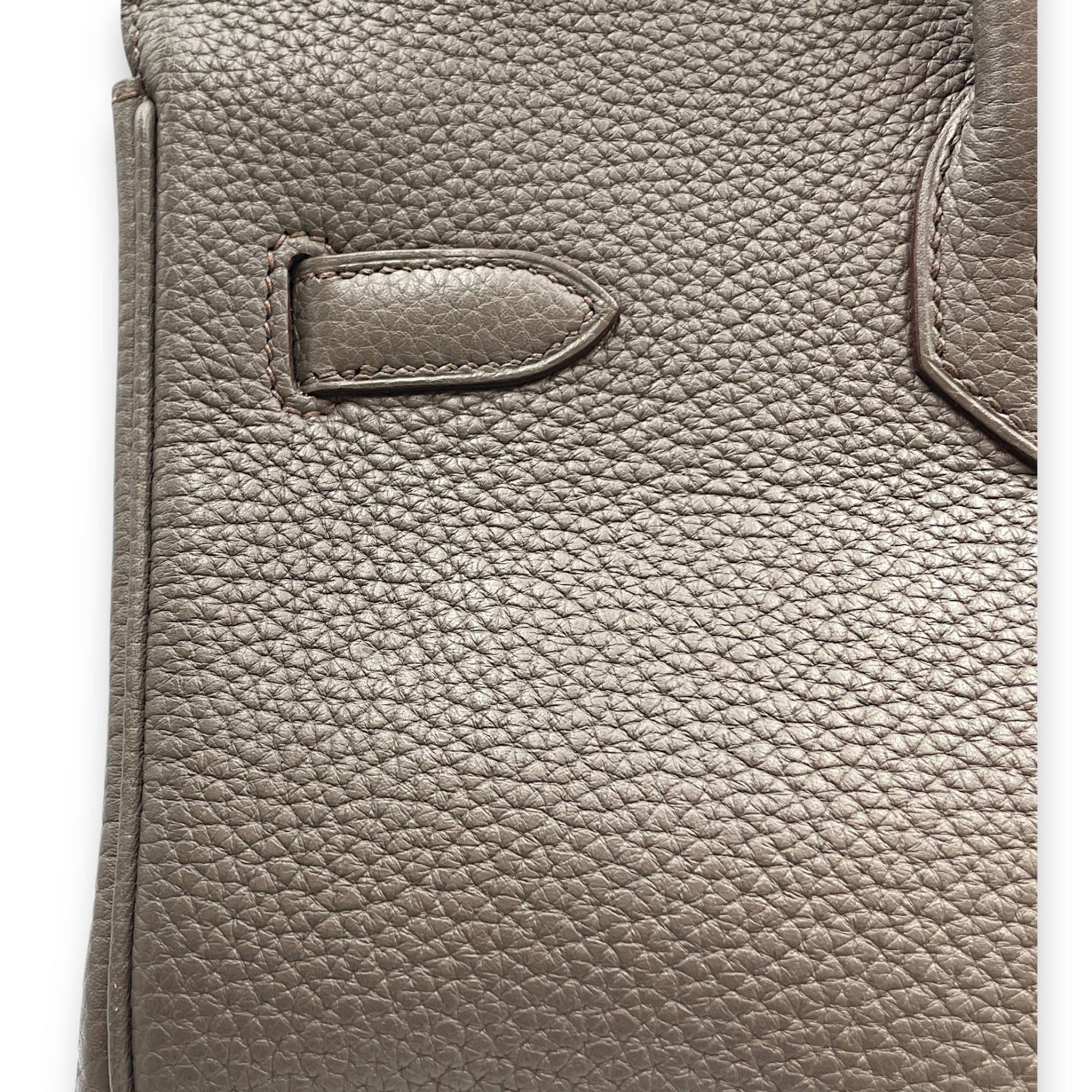 Birkin 35 Etain/Graphite/Gris Fonce in Clemence/Lizard, Permabrass hardware